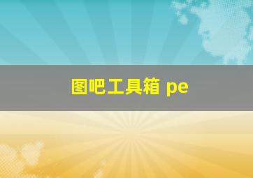 图吧工具箱 pe